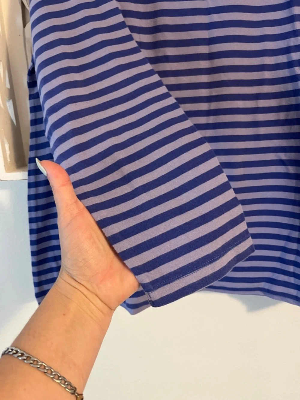 Gudrun Sjoden Blue and Lavender Striped Long Sleeve Tee - Picture 4 of 6